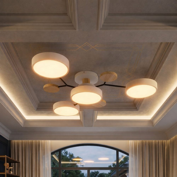 Ręcznie wykończona lampa sufitowa LED do salonu, nowoczesna i funkcjonalna.