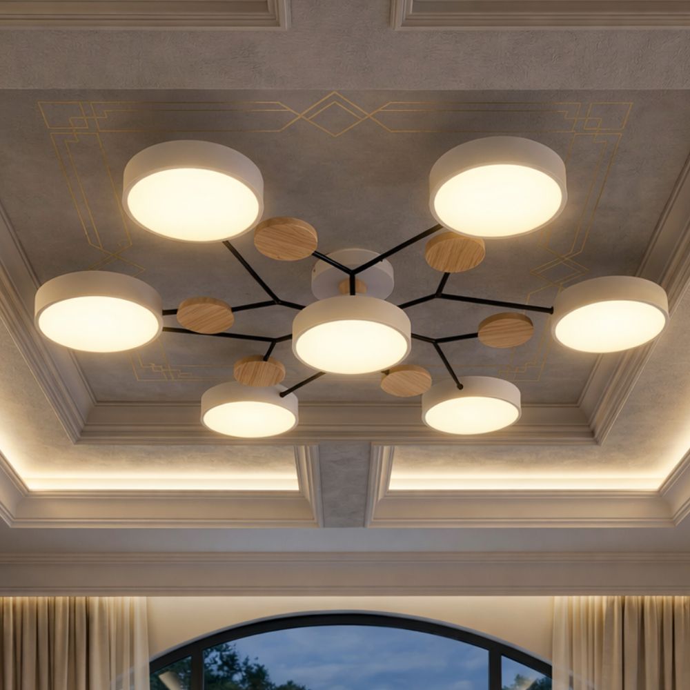 Designerska lampa sufitowa LED, oświetlenie wnętrz, ręczne wykończenie.