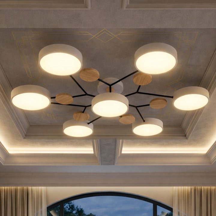 Designerska lampa sufitowa LED, oświetlenie wnętrz, ręczne wykończenie.