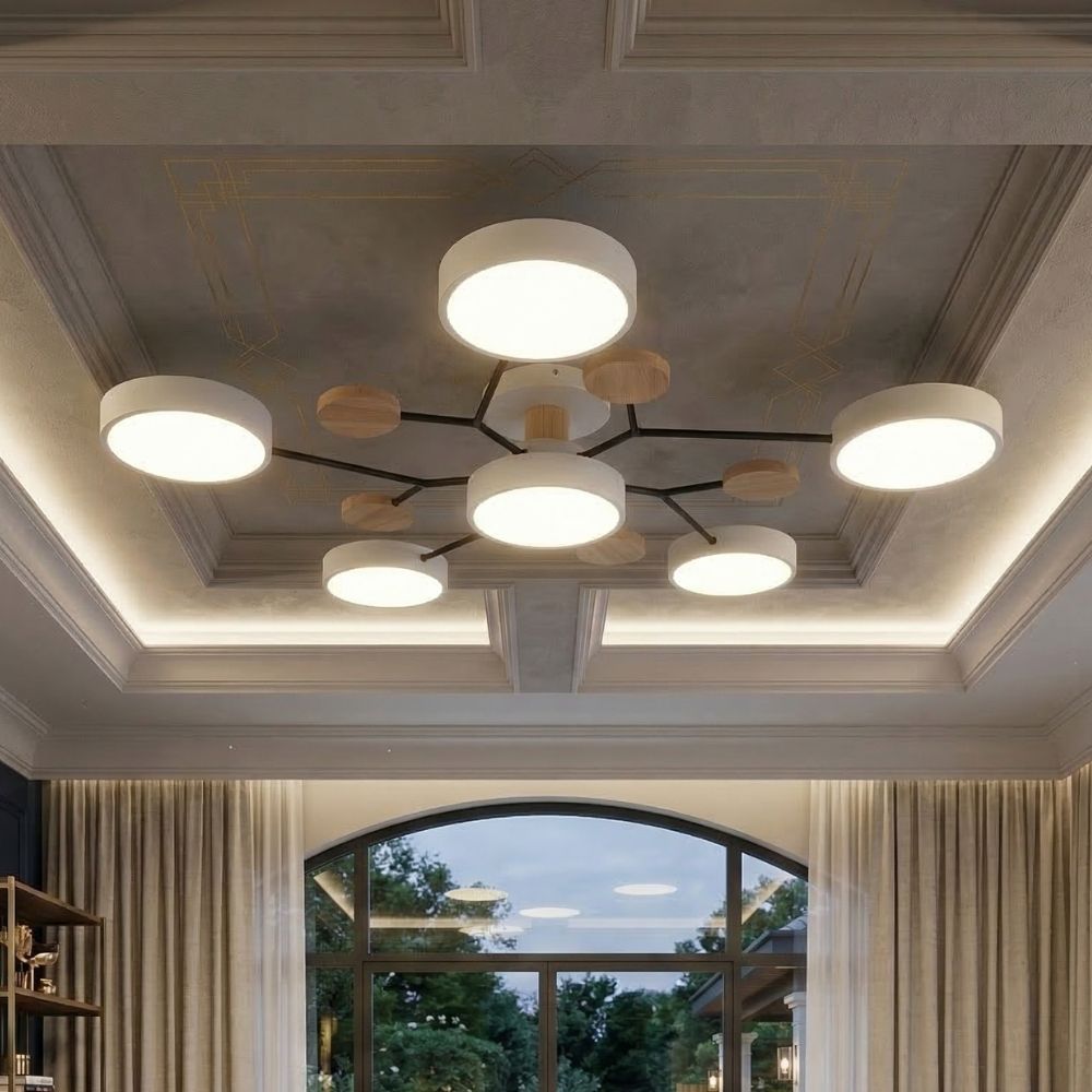 Nowoczesna lampa sufitowa LED, ręcznie wykończona, do każdego pomieszczenia.