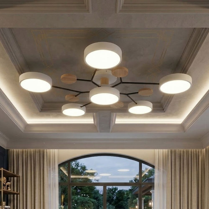 Nowoczesna lampa sufitowa LED, ręcznie wykończona, do każdego pomieszczenia.