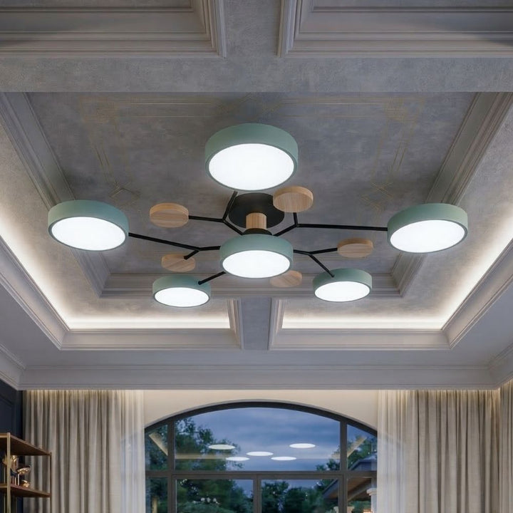 Lampa sufitowa LED, ręcznie wykończona, funkcjonalne oświetlenie wnętrz.