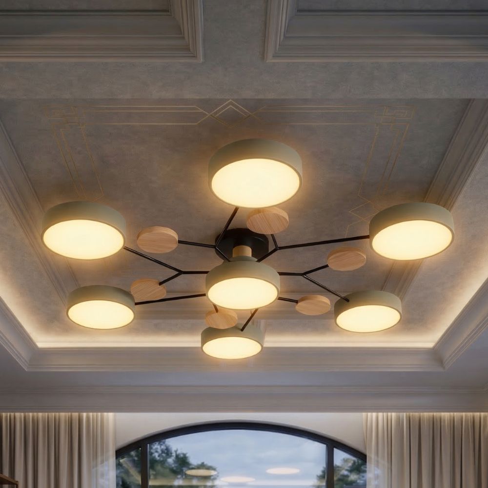 Ręcznie wykończona lampa sufitowa LED do sypialni, stylowe oświetlenie wnętrz.