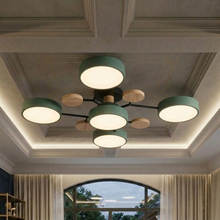 Lampa sufitowa LED, designerska, z głowicami, ręczne wykończenie.