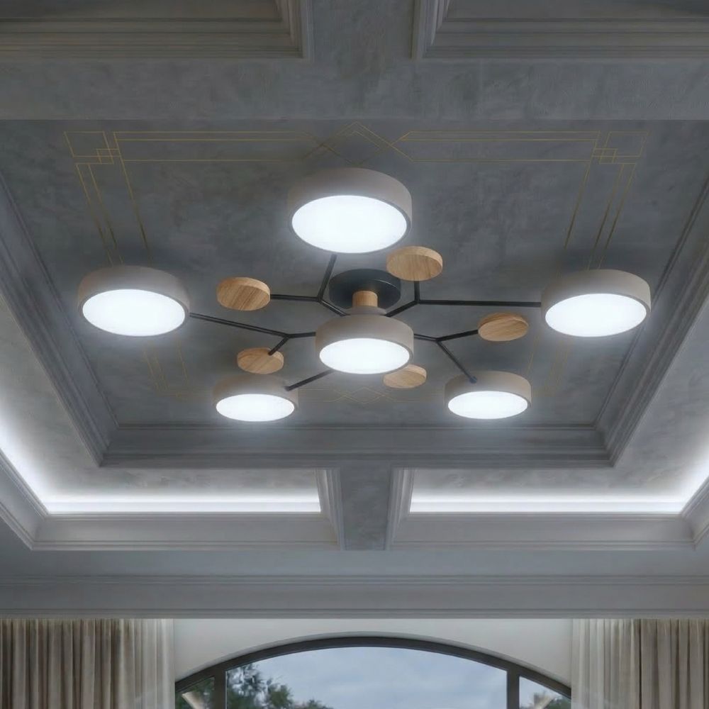 Designerska lampa LED, oświetlenie sufitowe, ręcznie wykończenie, do sypialni.