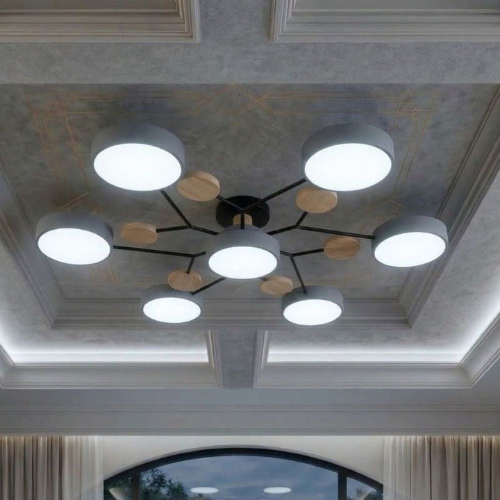 Nowoczesna lampa sufitowa LED z głowicami, do salonu, biura, sypialni.