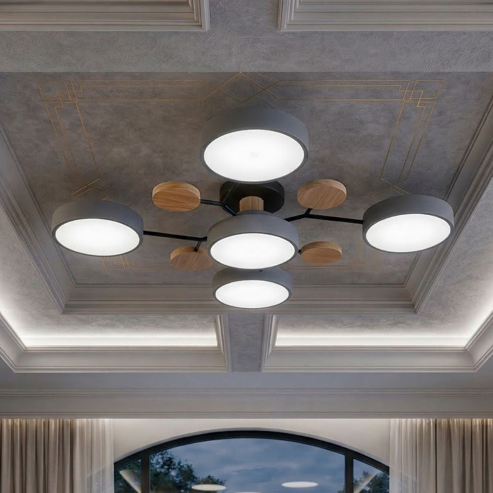 Ręcznie wykończona lampa sufitowa LED, nowoczesny design, do każdego pokoju.