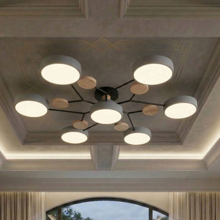 Nowoczesna lampa sufitowa LED, oświetlenie do salonu, biura, ręczne wykończenie.