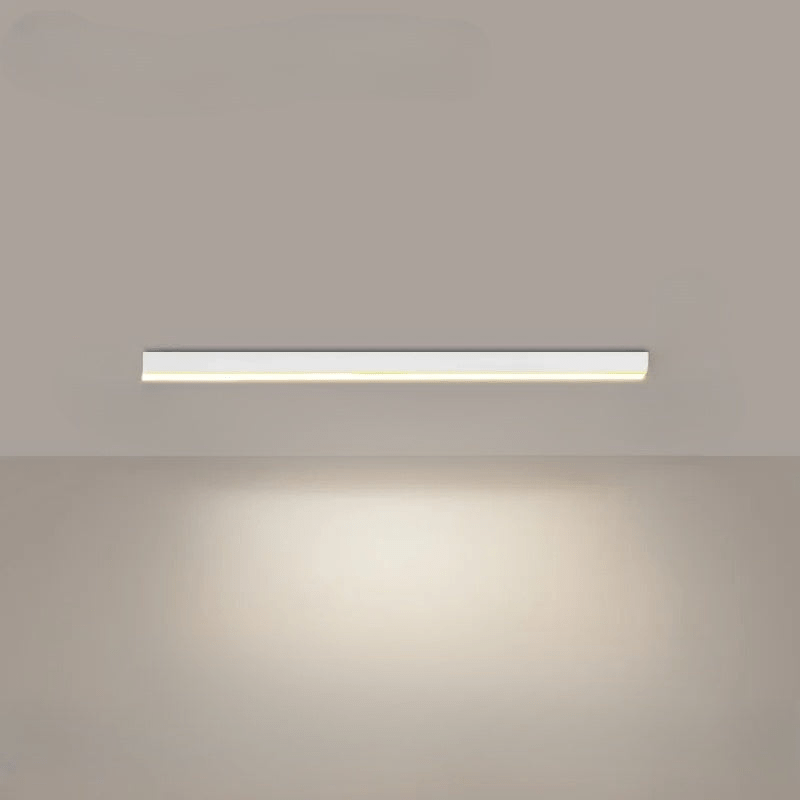 Biała lampa sufitowa LED, ściemnialna, eleganckie oświetlenie do sypialni.