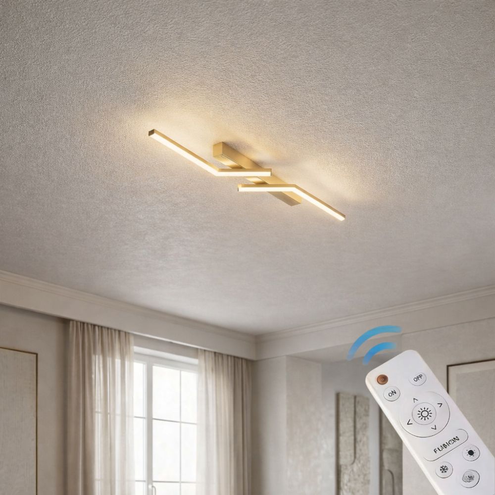 Lampa sufitowa LED liniowa, czarna, do nowoczesnego wnętrza, długi kształt.