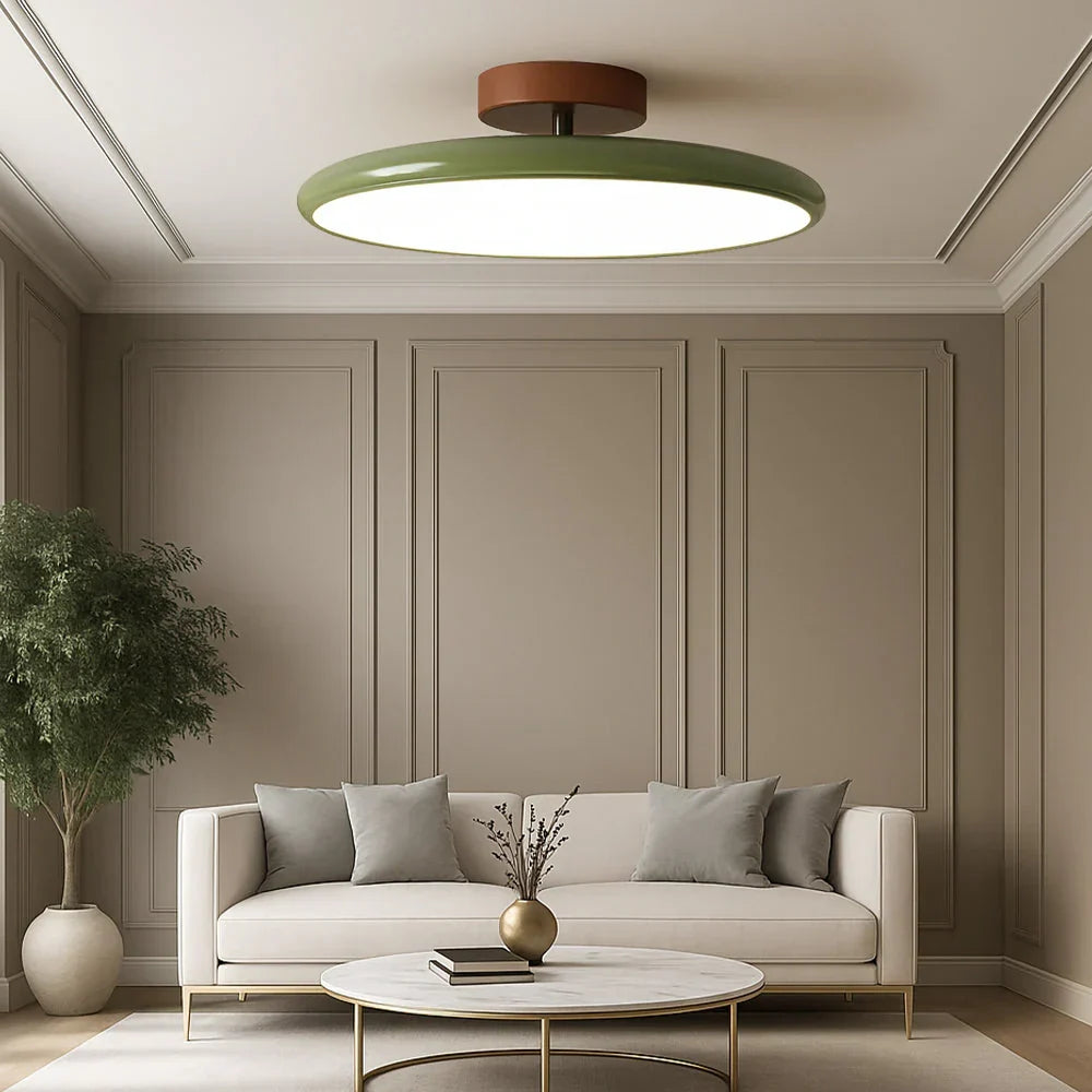 Nowoczesna lampa sufitowa LED natynkowa, regulowane oświetlenie. Stylowy plafon do salonu i kuchni.