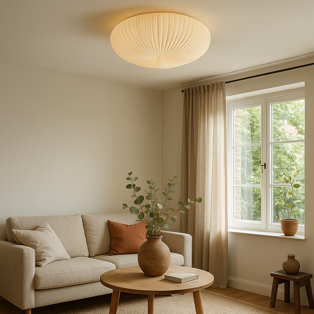 Elegancka lampa sufitowa LED, energooszczędna, idealna do sypialni. Nowoczesne oświetlenie dekoracyjne.