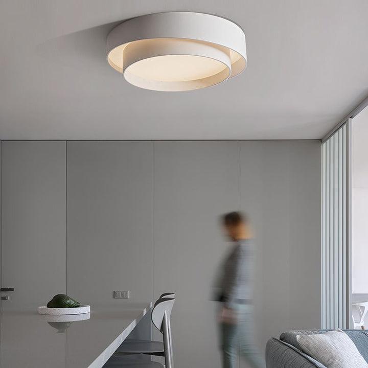 Nowoczesna designerska lampa LED sufitowa, okrągła, komfortowe oświetlenie.