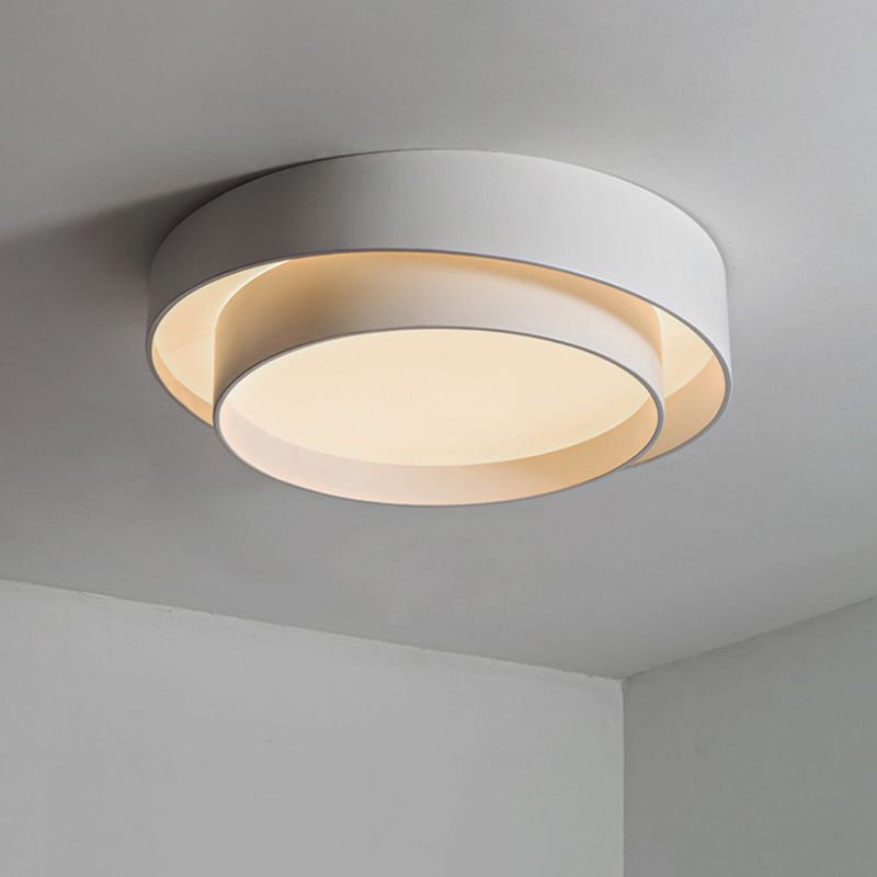 Okrągła lampa sufitowa LED z pilotem, styl nordycki, do sypialni.