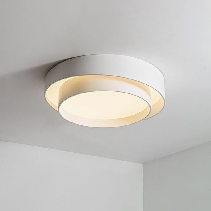 Elegancka lampa sufitowa LED, nowoczesna, energooszczędne oświetlenie salonu.
