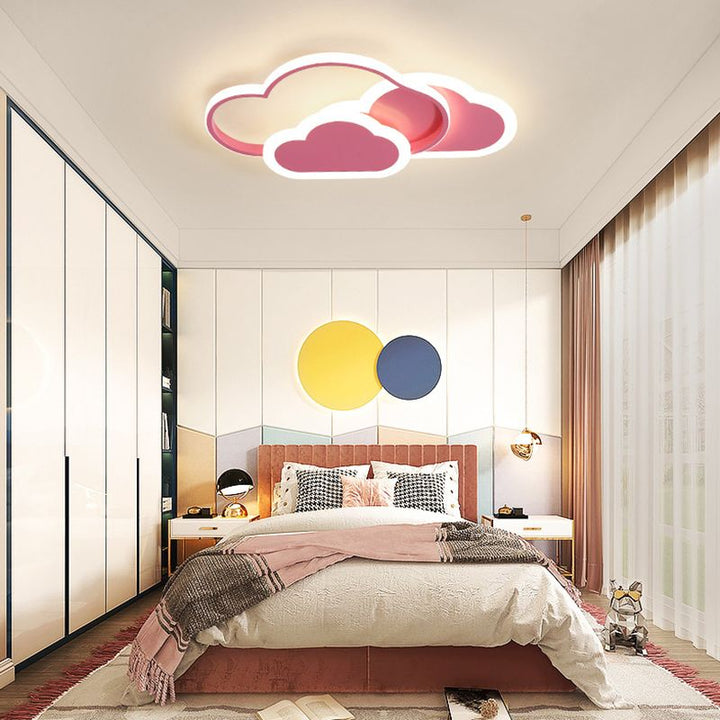 Designerska lampa sufitowa LED serce/gwiazda, różowa i biała. Nowoczesne oświetlenie do wnętrz.