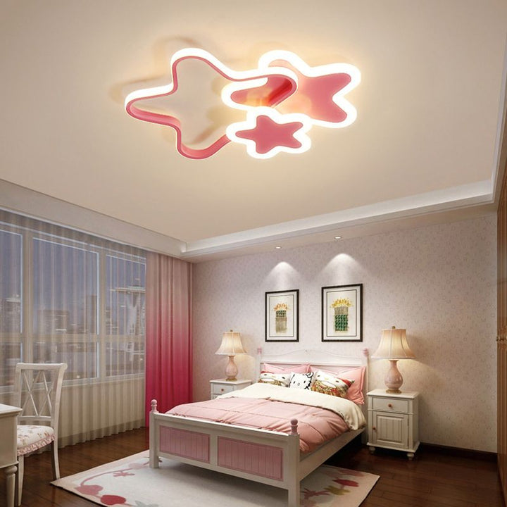 Elegancka lampa sufitowa LED w różu lub bieli. Nowoczesne, ściemnialne oświetlenie do wnętrz.
