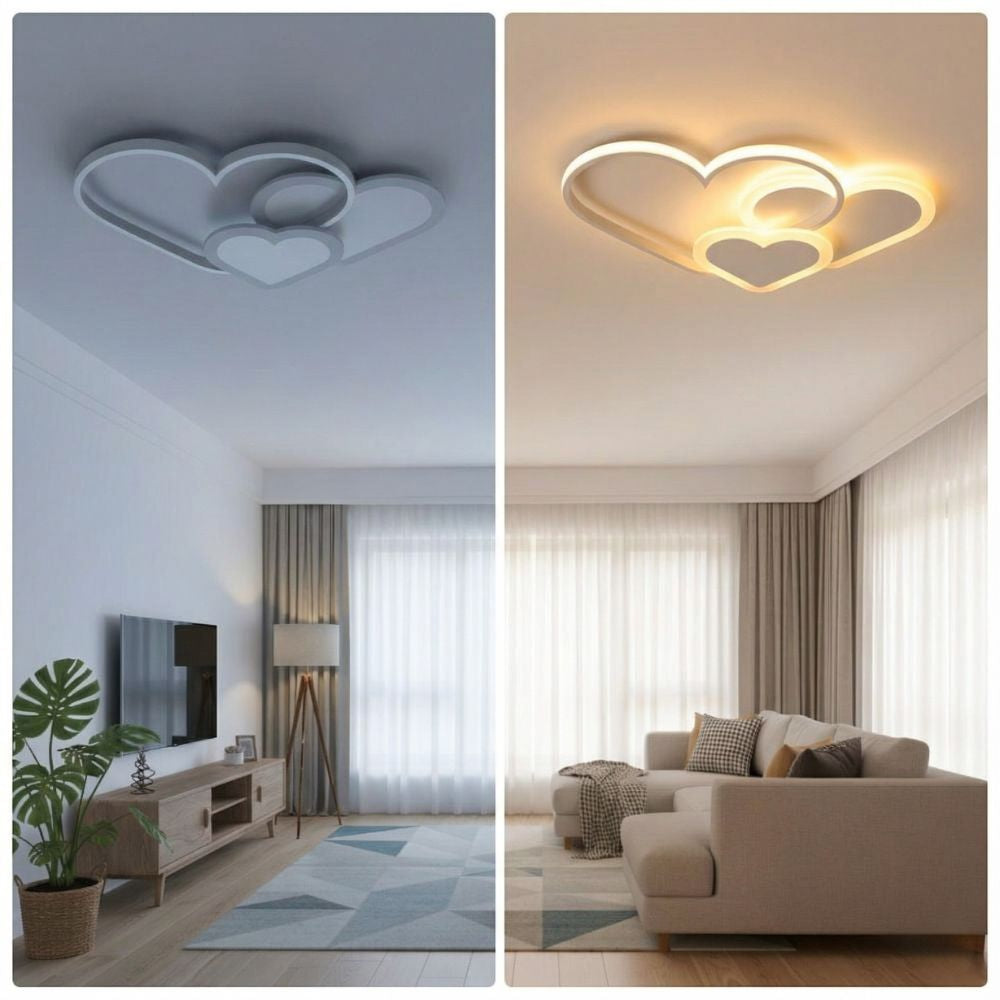 Lampa LED Serce, sufitowa, natynkowa. Nowoczesne oświetlenie ambientowe do salonu lub sypialni.