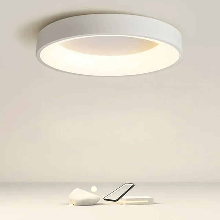 Nowoczesna lampa sufitowa LED w stylu skandynawskim, idealna do salonu, sypialni. Minimalistyczne oświetlenie wnętrz.