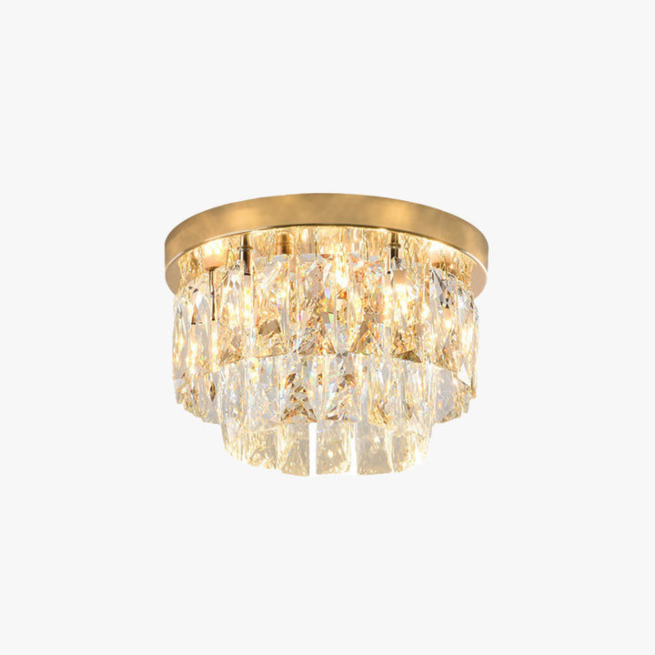 Nowoczesna lampa sufitowa LED z kryształami, idealna do salonu.