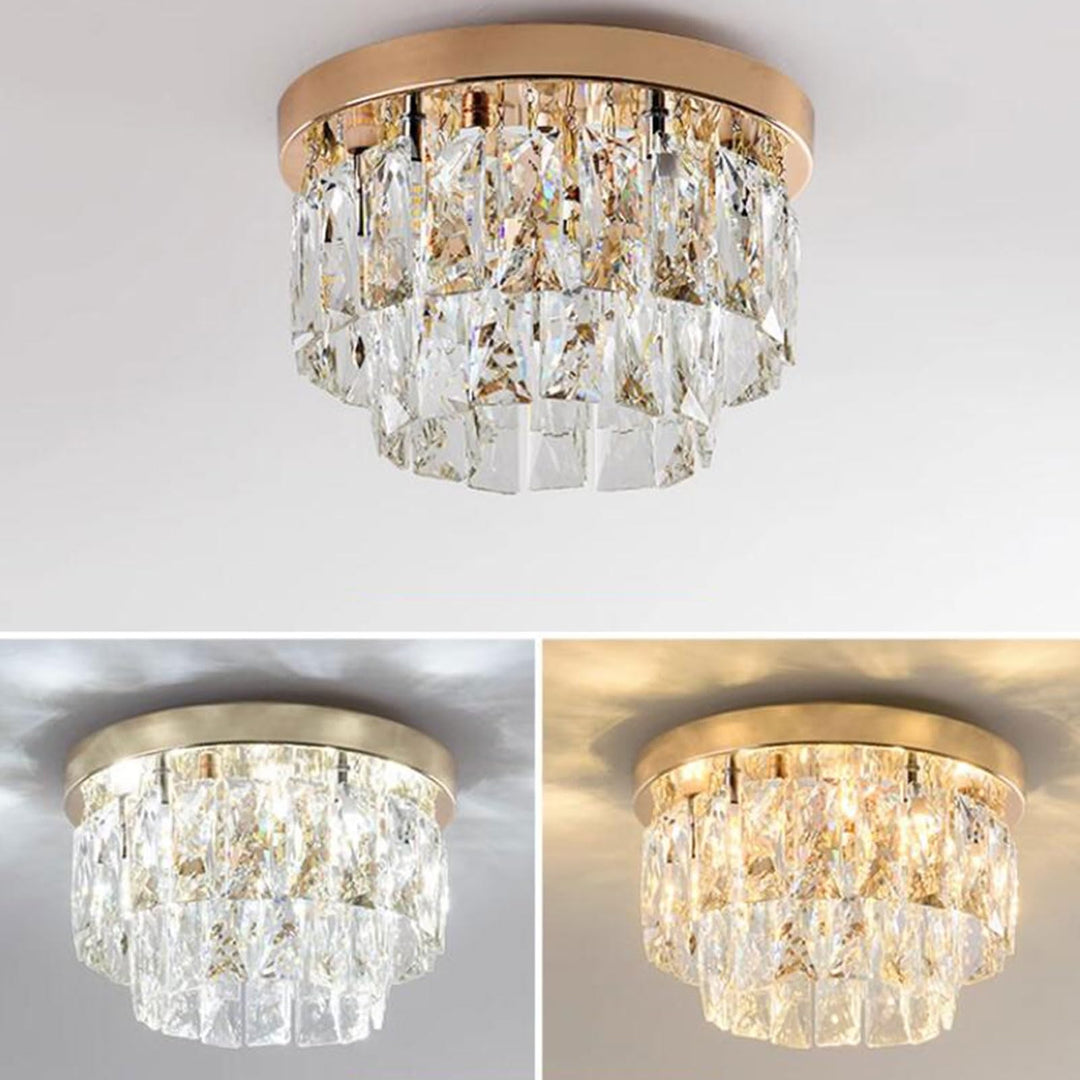 Lampa LED sufitowa nowoczesna, z kryształowymi detalami, oświetlenie do salonu i sypialni.