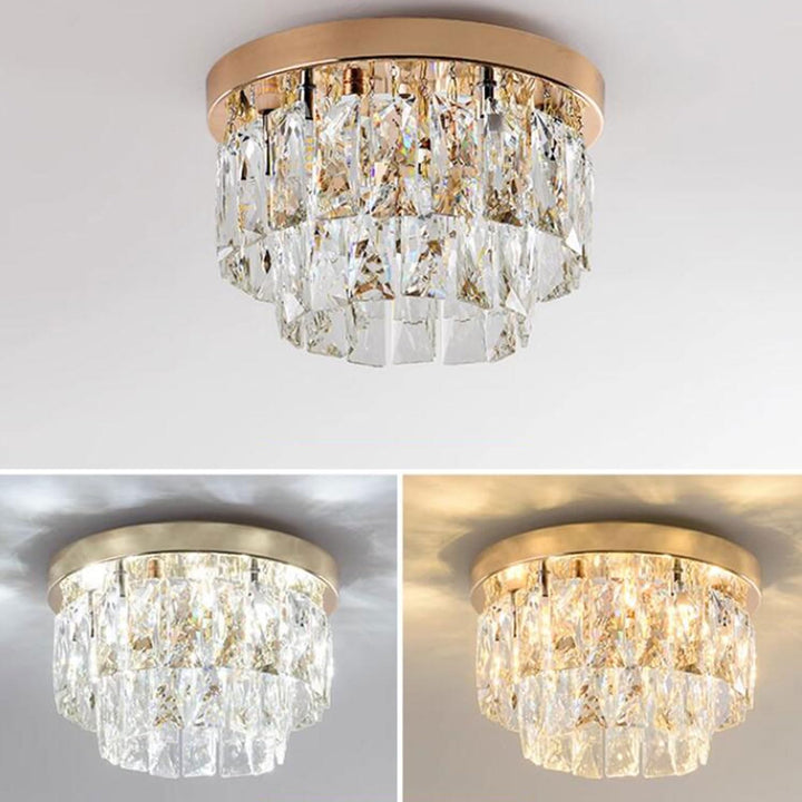 Lampa LED sufitowa nowoczesna, z kryształowymi detalami, oświetlenie do salonu i sypialni.