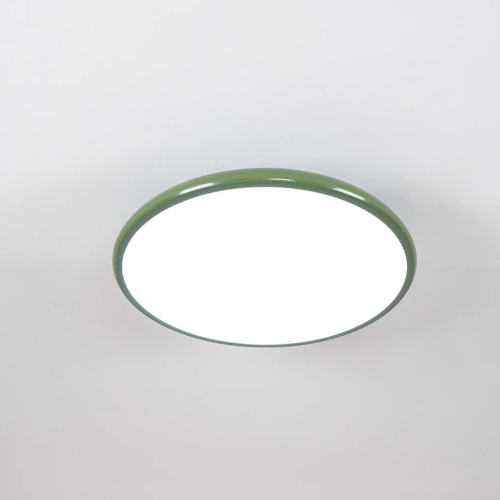 Zielona lampa sufitowa LED, nowoczesna, minimalistyczna. Idealne oświetlenie do salonu i sypialni.