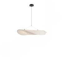 Elegancka lampa sufitowa LED z tkaniny, nowoczesny design, do domu, tworzy subtelny blask i oświetlenie.