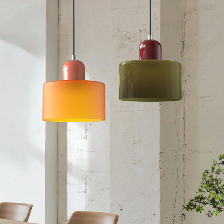 Nowoczesna lampa sufitowa szklana geometryczna Bauhaus, idealna do salonu.