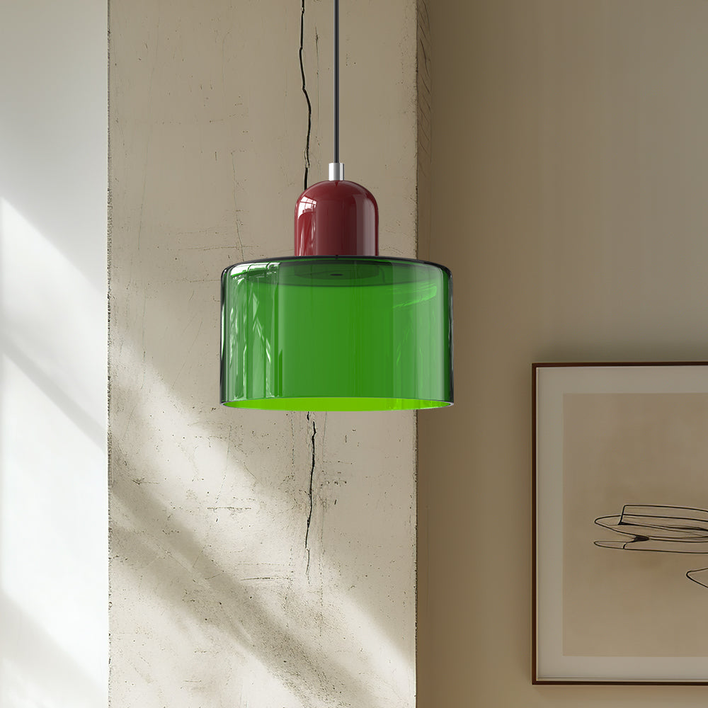 Designerska lampa sufitowa szklana, geometryczny Bauhaus, do nowoczesnego salonu.