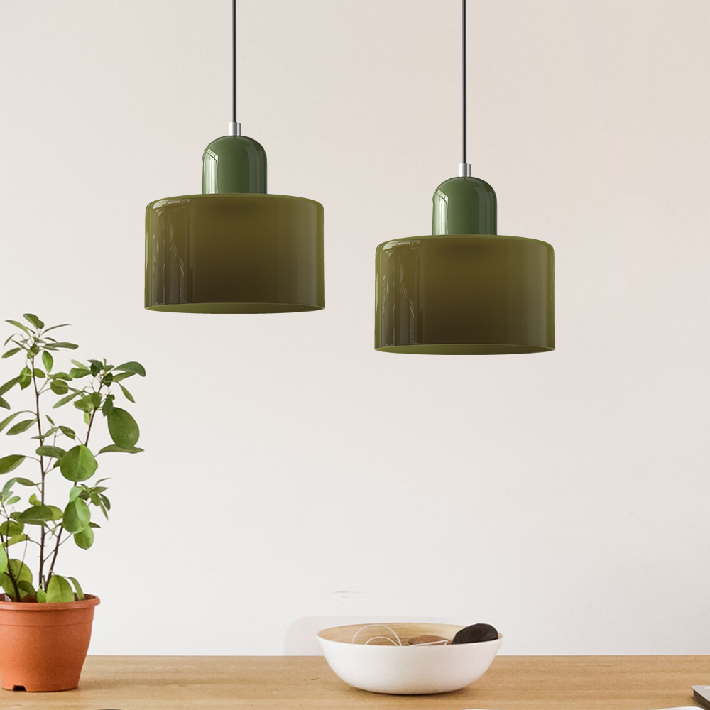 Designerska lampa sufitowa szklana w stylu Bauhaus, geometryczna, do jadalni.