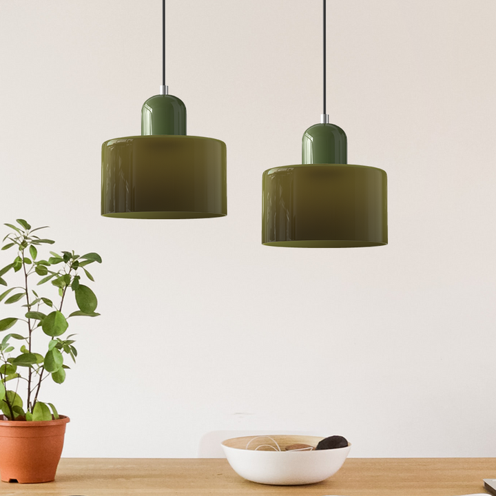 Designerska lampa sufitowa szklana w stylu Bauhaus, geometryczna, do jadalni.