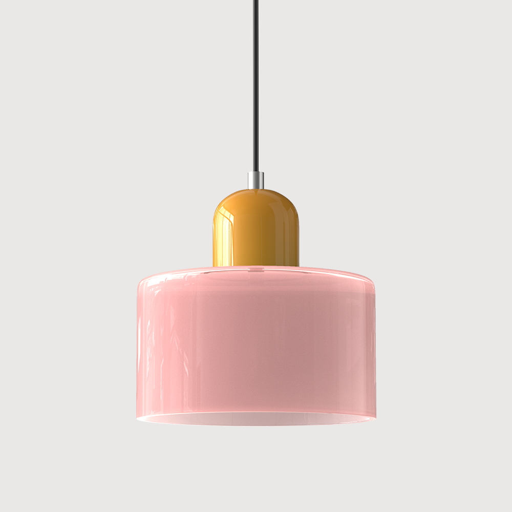 Nowoczesna lampa szklana sufitowa, geometryczny design, efektowna do salonu.