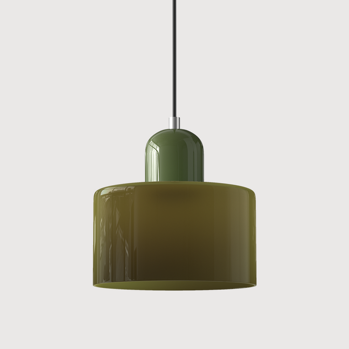 Designerska lampa sufitowa szklana, geometryczny wzór, oświetlenie wnętrz Bauhaus.