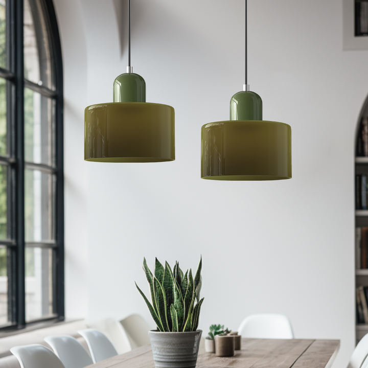 Geometryczna lampa sufitowa ze szkła, nowoczesne oświetlenie, wystrój wnętrz Bauhaus.