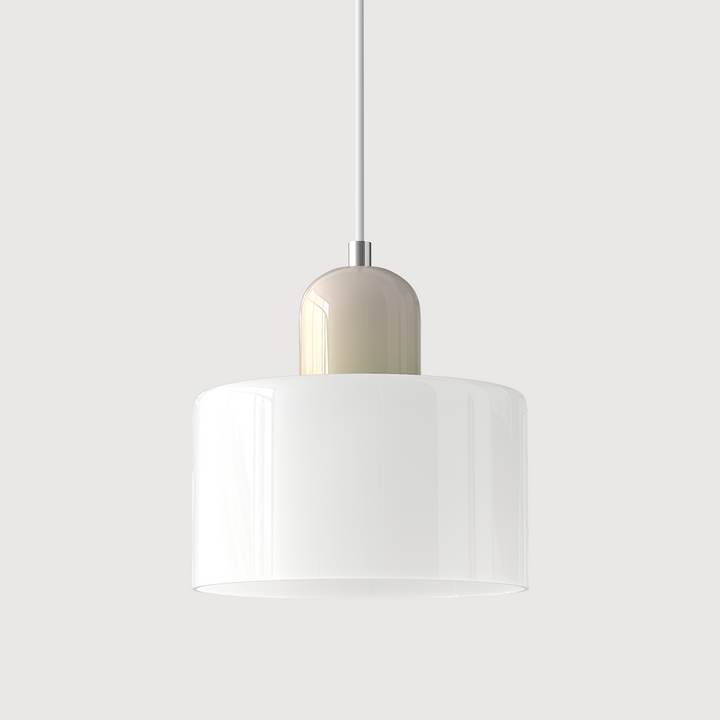 Lampa sufitowa ze szkła, geometryczne formy, nowoczesny styl Bauhaus, oświetlenie.