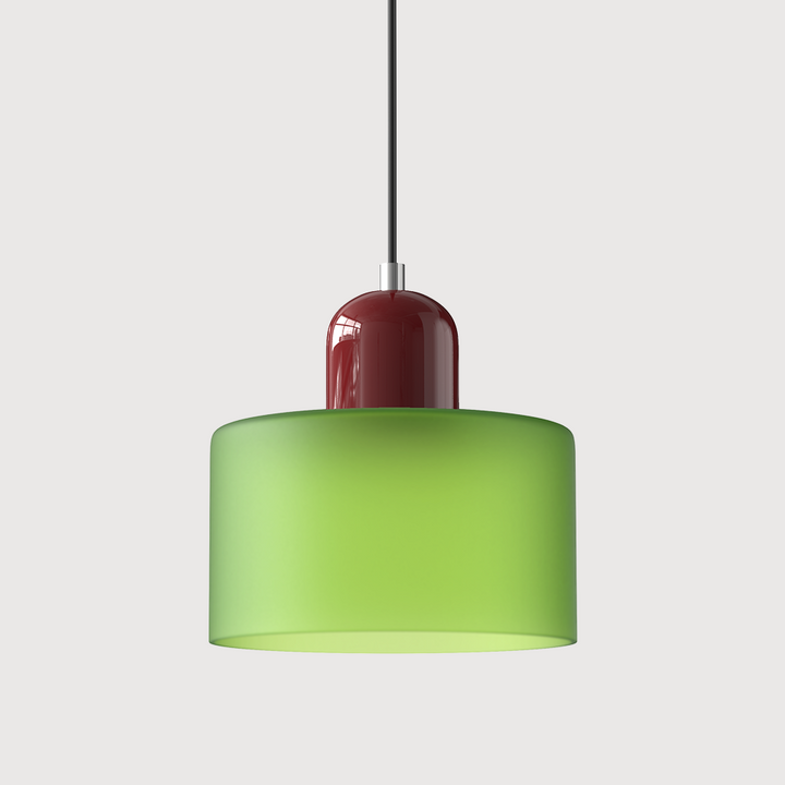 Elegancka lampa sufitowa szklana, geometryczne elementy, styl Bauhaus, do salonu.
