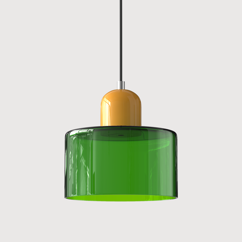Lampa sufitowa szklana geometryczna, designerski Bauhaus, idealna do korytarza.