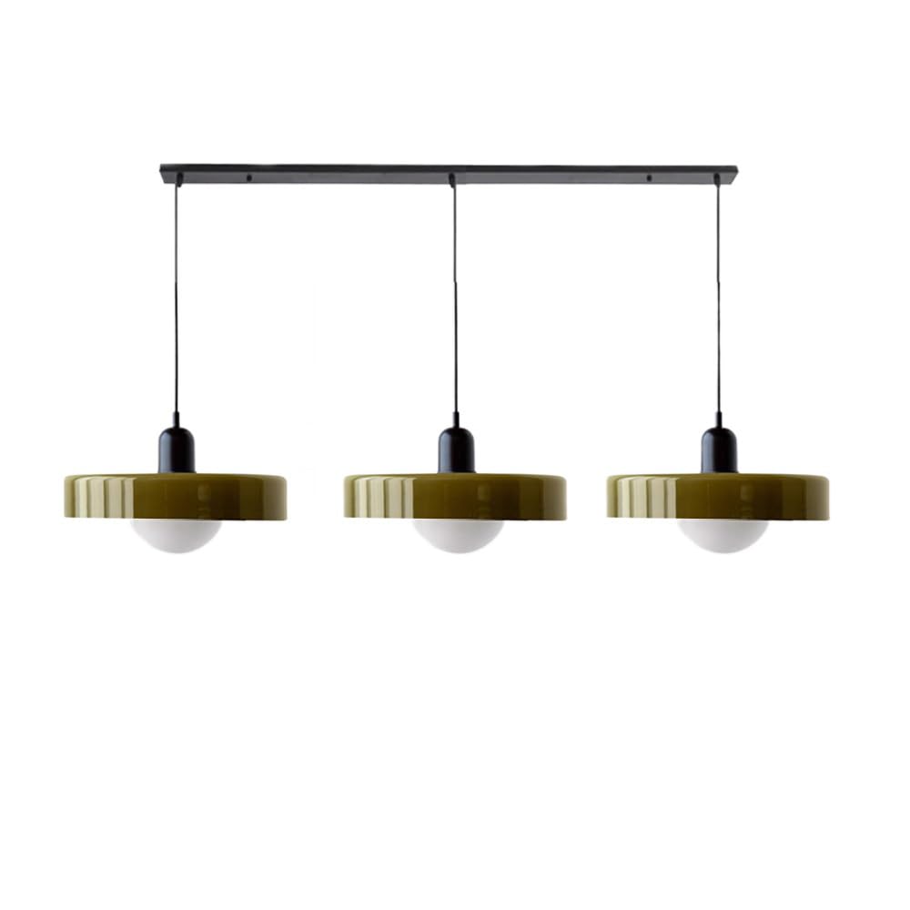 Designerska lampa z trzema kloszami. Stylowe oświetlenie do salonu.