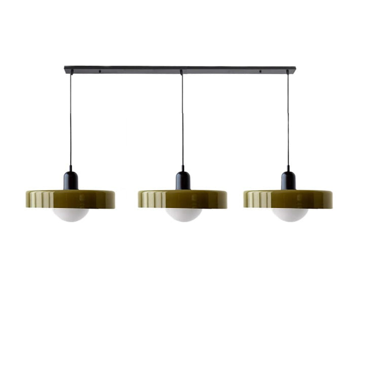 Designerska lampa z trzema kloszami. Stylowe oświetlenie do salonu.