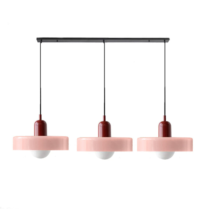 Nowoczesna lampa wisząca, regulowana. Z 3 szklanymi kloszami.