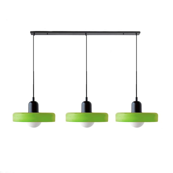 Designerska lampa wisząca, regulowana. Trzy szklane klosze.