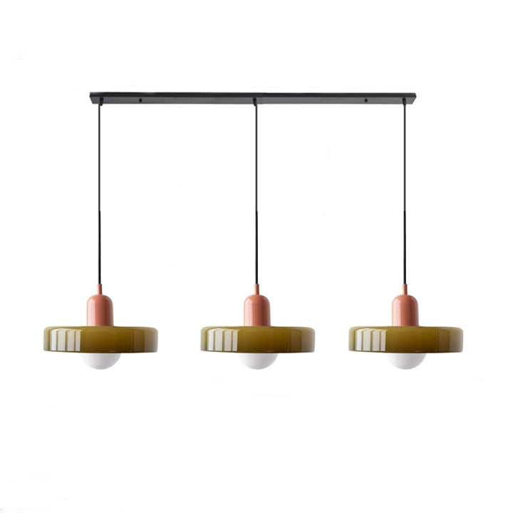 Lampa sufitowa designerska. Nowoczesne oświetlenie salonu z 3 kloszami.