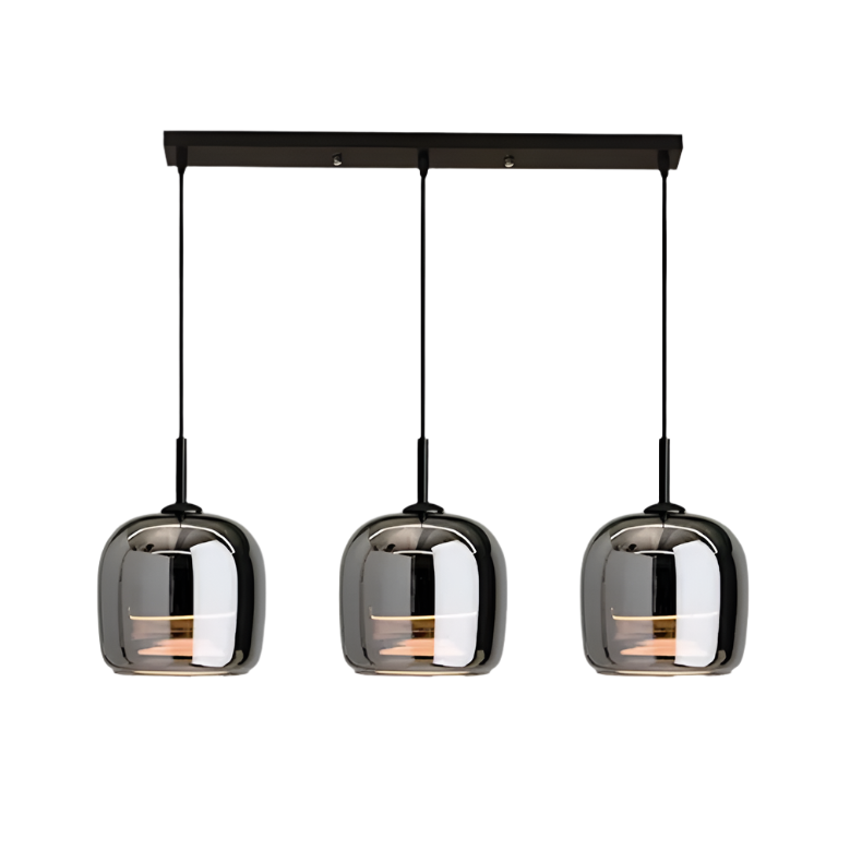 Uniwersalna lampa wisząca LED. Czarna, szklany klosz. Nordycki styl do jadalni, salonu i nowoczesnych wnętrz.