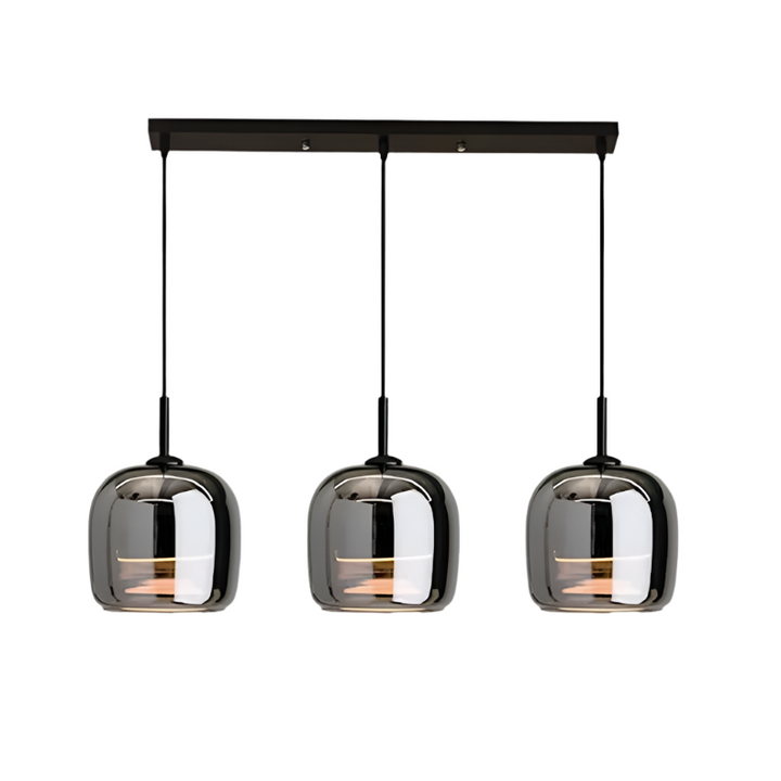 Uniwersalna lampa wisząca LED. Czarna, szklany klosz. Nordycki styl do jadalni, salonu i nowoczesnych wnętrz.