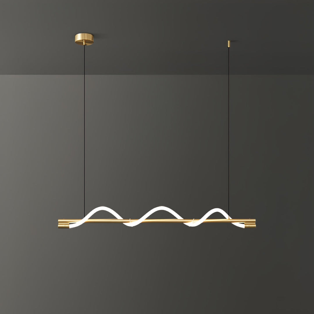Elegancka lampa wisząca LED z elementami silikonowymi, czarna.