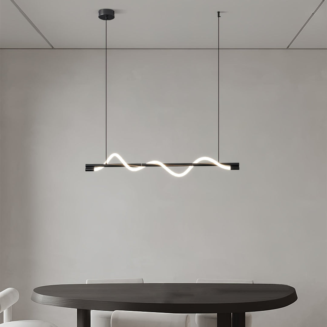 Lampa wisząca LED, złota, nowoczesna, nad stół.