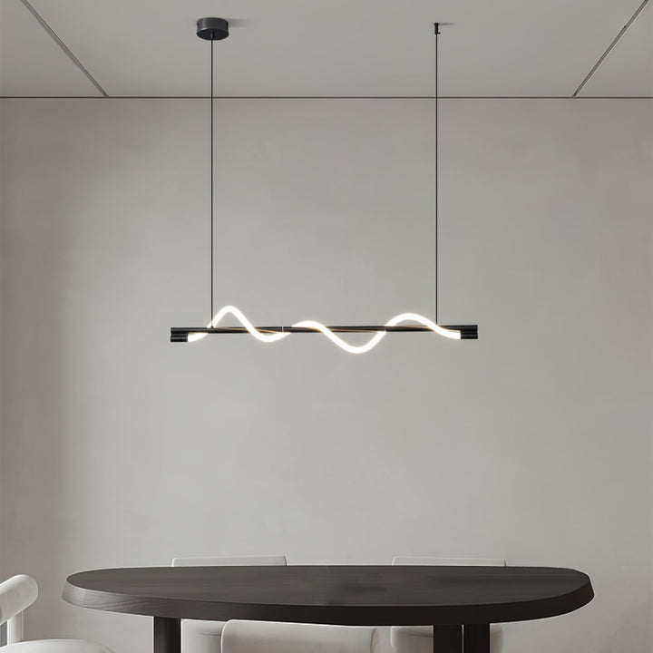 Lampa wisząca LED, złota, nowoczesna, nad stół.
