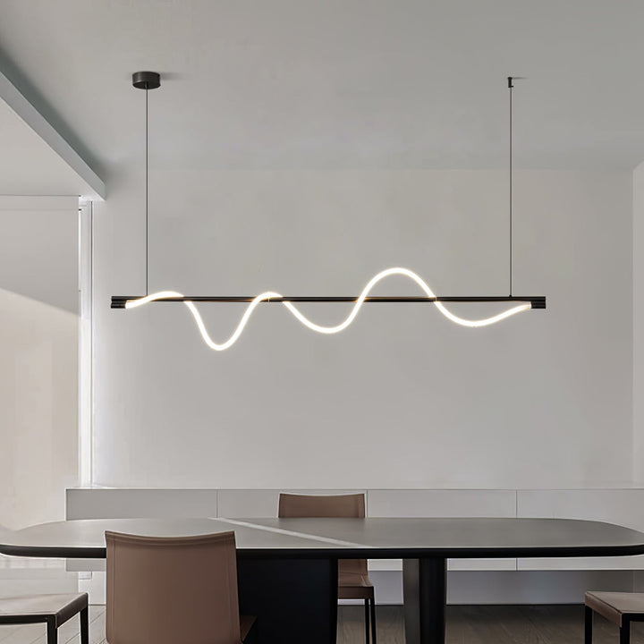 Designerskie oświetlenie wyspowe LED, minimalistyczne.