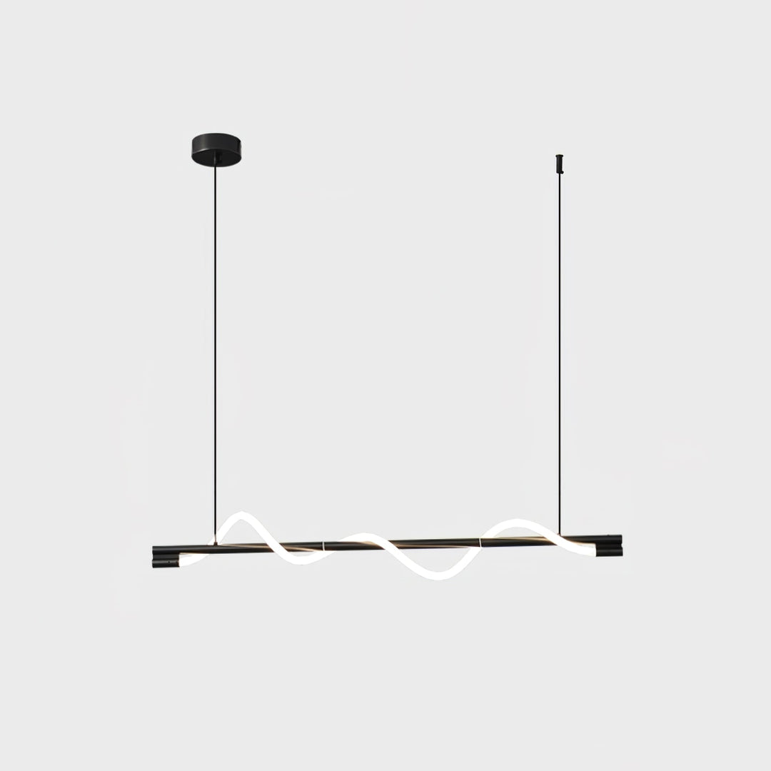 Lampa wisząca LED z regulacją wysokości, czarna, nad wyspę.